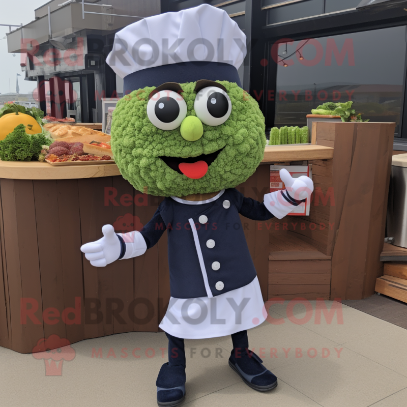 Navy Falafel mascot costume character dressed with a Bermuda Shorts and Shoe clips Navy Falafel mascot costume character dressed with a Bermuda Shorts and Shoe clips