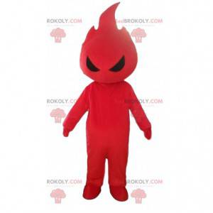 Mascotte fiamma rossa, costume fiamma, travestimento fuoco -