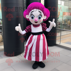 Magenta Mime maskot kostume...