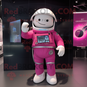 Magenta astronaut mascotte...