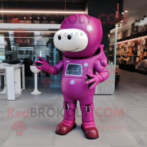 Magenta astronaut mascotte...