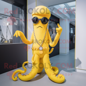 Gelber Oktopus Maskottchen...