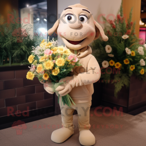 Tan boeket bloemen mascotte...