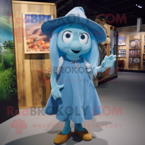 Cyan Witch maskot kostume...