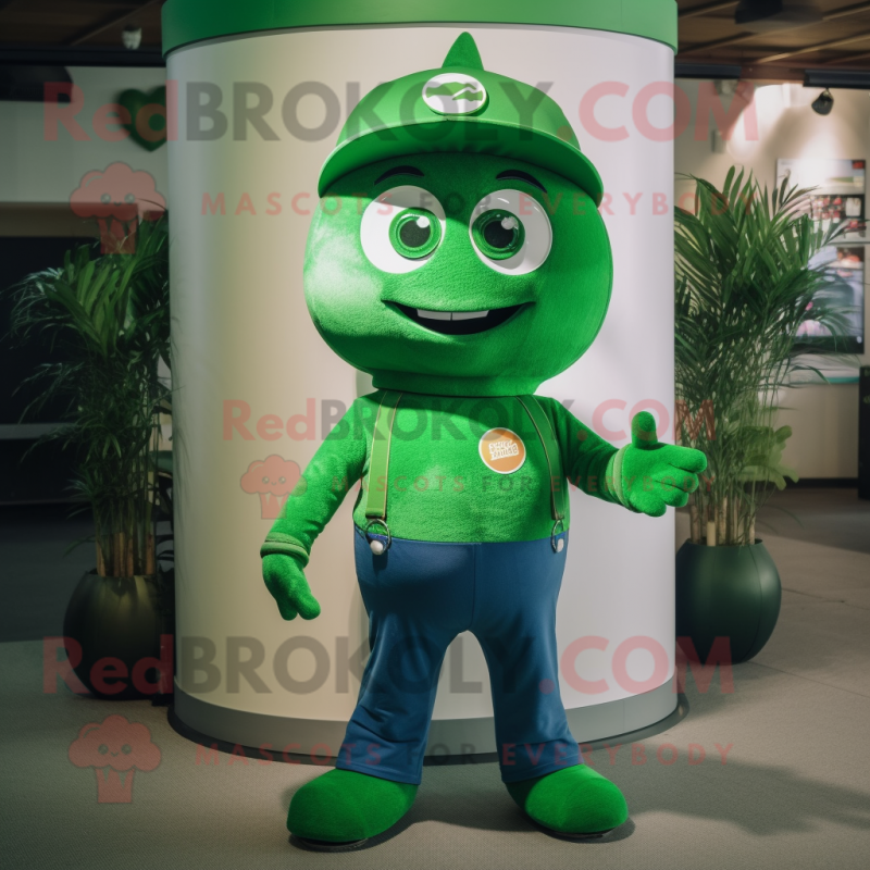 Forest Green Pendant mascot costume character dressed with a Flare Jeans and Belts