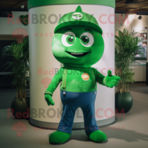 Forest Green Pendant mascot costume character dressed with a Flare Jeans and Belts