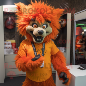 Oranje weerwolf mascotte...