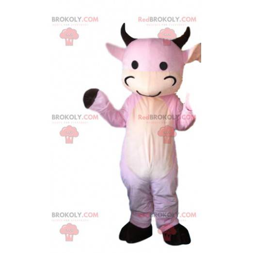 Costume da mucca rosa, costume da fattoria, mascotte rosa -