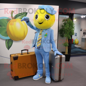 Himmelblå citron maskot...