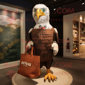 nan Bald Eagle mascot costume character dressed with a Empire Waist Dress and Handbags