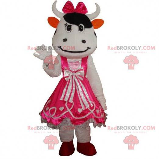 Elegantní kráva kostým, ženský kostým, farmář maskot -