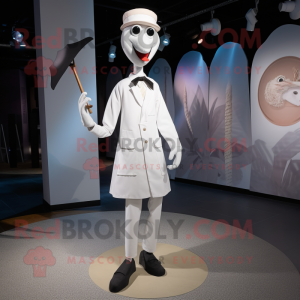 Hvid Stilt Walker maskot...