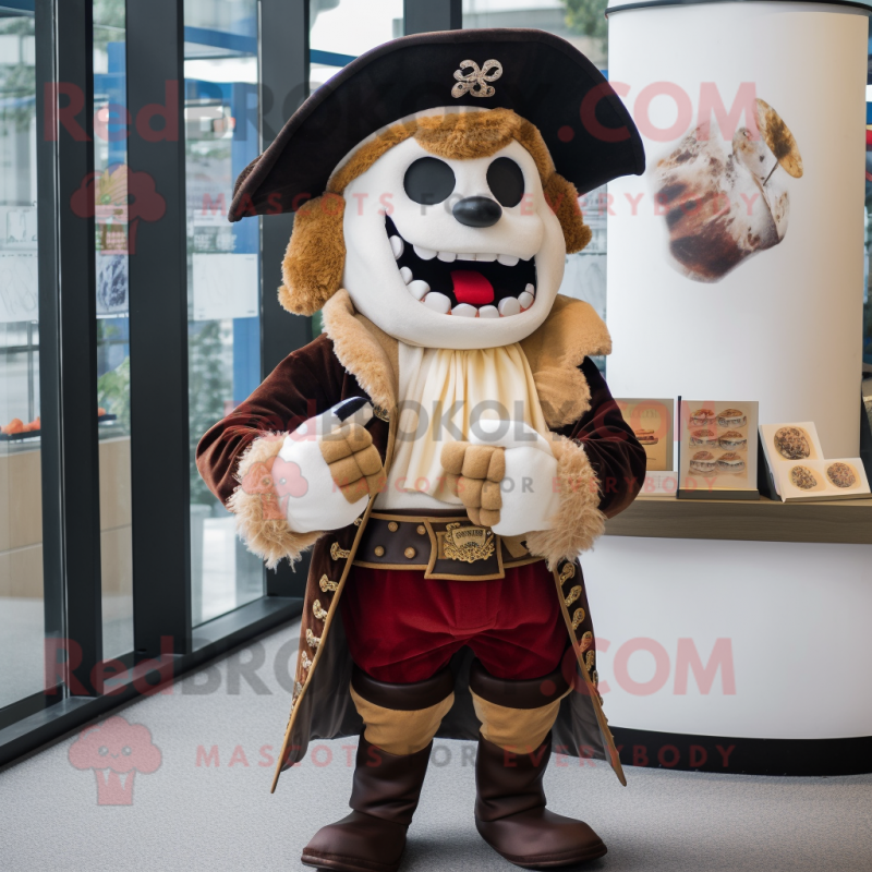 Cream Pirate mascot costume character dressed with a Dress and Cufflinks