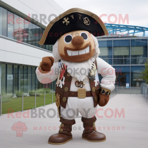Cream Pirate mascot costume character dressed with a Dress and Cufflinks