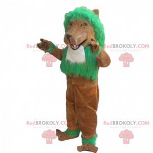 Mascotte de lion marron, costume de lion, déguisement de lion -