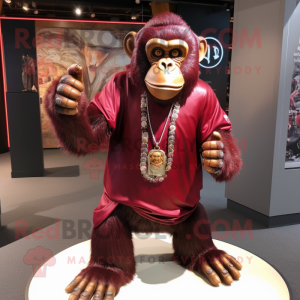 Maroon Chimpansee mascotte...