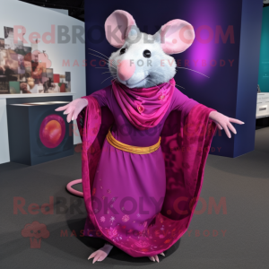 Magenta Rat maskot kostym...