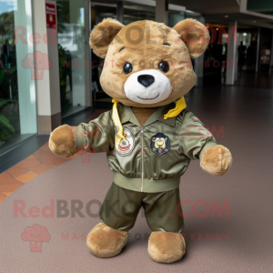 Olive Teddy Bear mascotte...