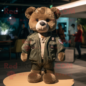 Olive Teddy Bear mascotte...