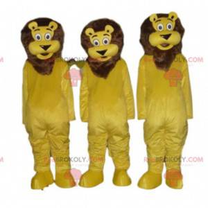 3 lion mascots, feline costume, jungle costume - Redbrokoly.com