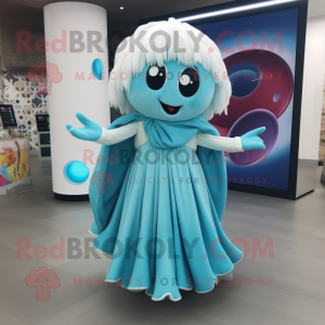 Cyan Juggle maskot kostume...