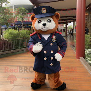 Navy Red Panda mascotte...