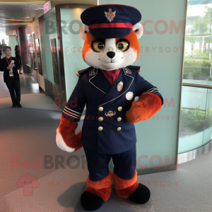 Navy Red Panda mascotte...