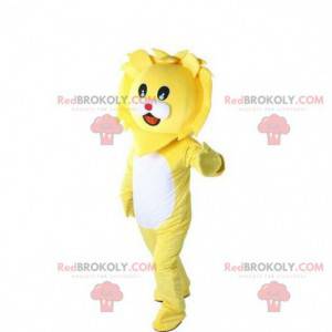 Mascotte leone giallo, costume leone, costume cucciolo di leone
