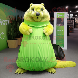 Lime Green Marmot mascotte...