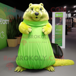 Lime Green Marmot maskot...