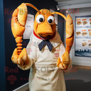 Cream Lobster maskot kostym...