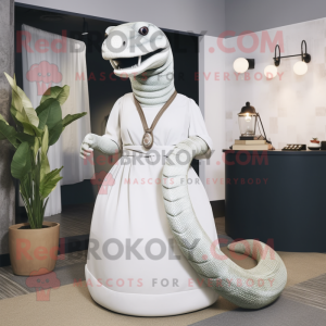 Hvid Titanoboa maskot...