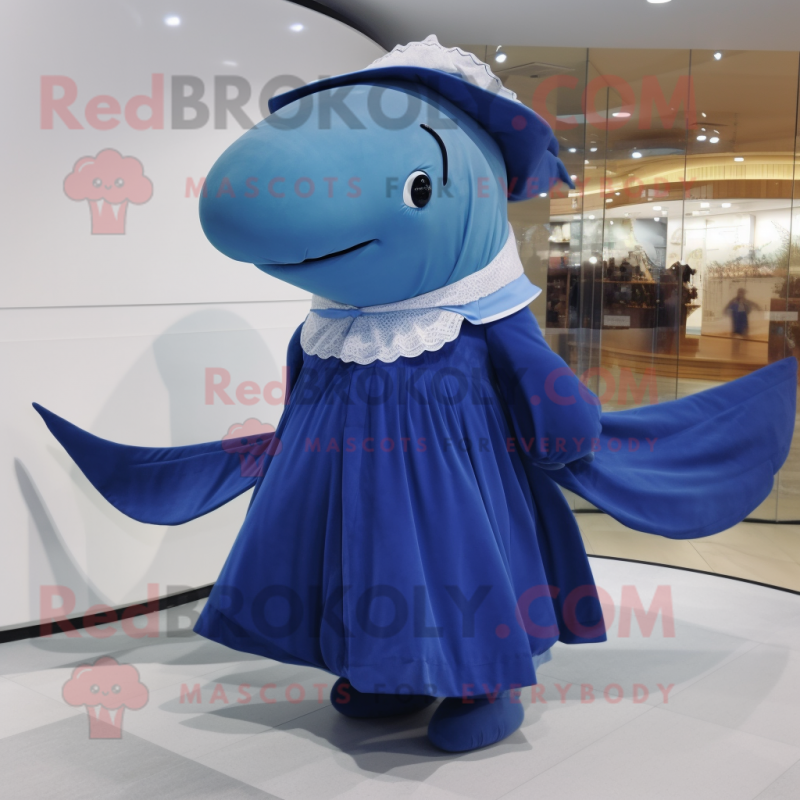 nan Humpback Whale mascot costume character dressed with a Sheath Dress and Hair clips nan Humpback Whale mascot costume character dressed with a Sheath Dress and Hair clips