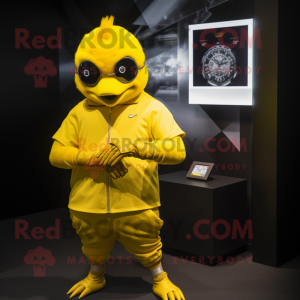 Gold Canary maskot kostume...