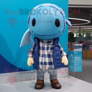 Cyan Blue Whale maskot...