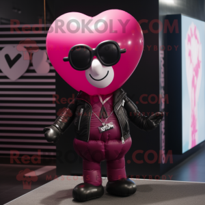 Magenta hjärtformade...