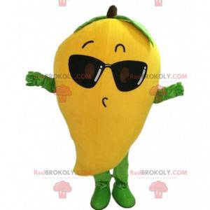 Mango maskot, fruktdräkt, exotisk fruktförklädnad -