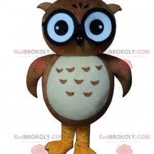 Mascotte de chouette, de hibou, costume de hibou marron -