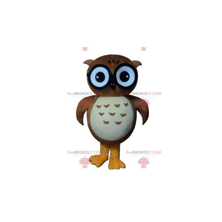 Mascotte de chouette, de hibou, costume de hibou marron -