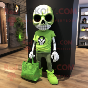 Lime Green Skull mascotte...