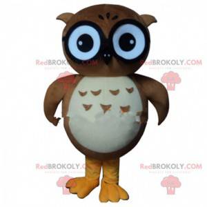 Mascotte de chouette, de hibou, costume de hibou marron -