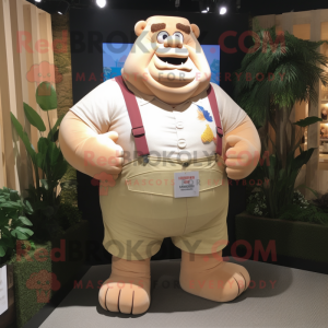 Beige Strongman mascotte...