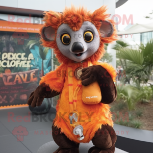 Oranje Aye-Aye mascotte...