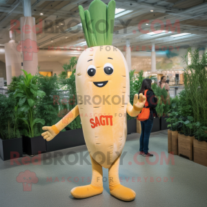 Beige Carrot maskot drakt...