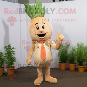 Beige Carrot maskot drakt...