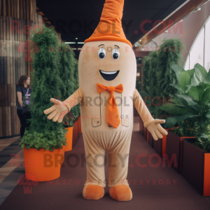 Beige Carrot maskot drakt...