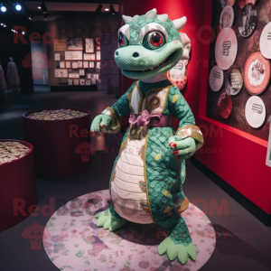 nan Hydra mascot costume character dressed with a Dress and Coin purses