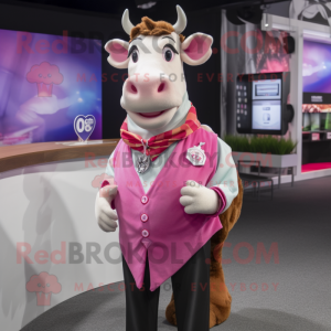 Pink Jersey Cow mascotte...