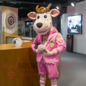 Pink Jersey Cow maskot...