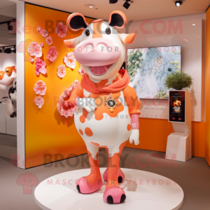 Peach Cow maskot kostume...